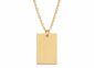 Stainless steel engraved necklace, rectangle, gold