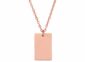 Stainless steel engraved necklace, rectangle, rose gold