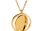 Stainless steel engraved necklace, rotating circle, gold