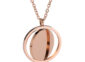 Stainless steel engraved necklace, rotating circle, rose gold
