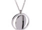 Stainless steel engraved necklace, rotating circle, silver