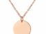 Stainless steel engraved necklace, round, rose gold