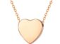 Stainless steel keepsake urn necklace, heart, rose gold