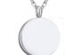 Stainless steel keepsake urn necklace, round, silver