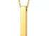 Stainless steel keepsake urn necklace, vertical bar, gold