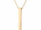 Stainless steel engraved necklace, vertical bar, gold