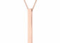 Stainless steel engraved necklace, vertical bar, rose gold
