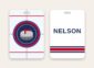 Curling bag tag, team logo on the house and name on the back