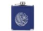 Engraved leatherette hip flask in Blue with Silver engraving