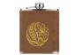 Engraved leatherette hip flask in Rustic with Gold engraving