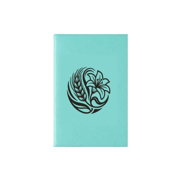gbh-engraved-journal-aqua-black Laser engraved journal with a logo