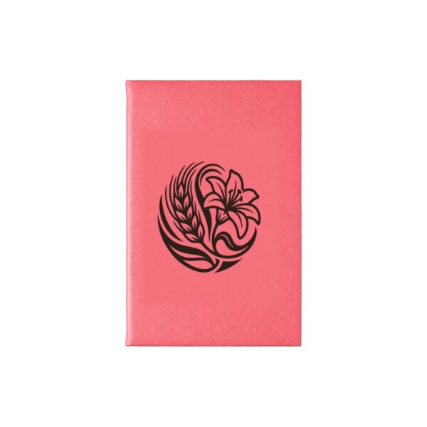 gbh-engraved-journal-pink-black Laser engraved journal with a logo