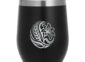 Laser engraved powder-coated wine tumbler with a logo