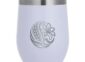 Laser engraved powder-coated wine tumbler with a logo