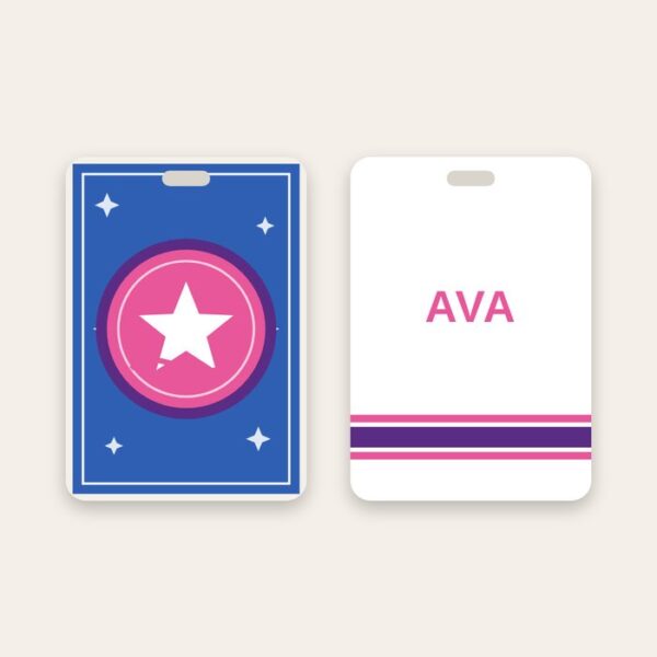 Gymnastics bag tag Gymnastics bag tag, team logo on a gym floor and name on the back