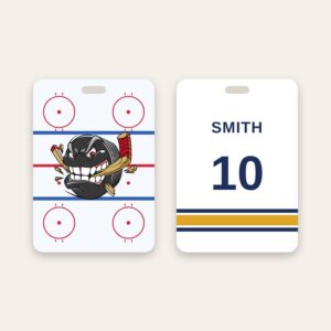Personalized team bag tag, front and back