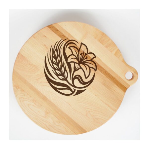gbh-logo-board-wooden-pizza-cutting-board Laser engraved Canadian maple board with a logo