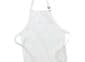 Blank white full-length kitchen apron on a white background, used to preview your design in the Grey Barn Handwerk Design Gallery