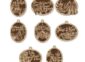 Set of 8 layered wooden Christian hymn ornaments