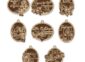 Set of 8 layered wooden classic Christmas carol ornaments