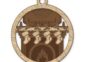 Fireplace family ornament, round shape, with 4 name stockings
