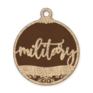 Layered wooden heroes and helpers ornament: Military