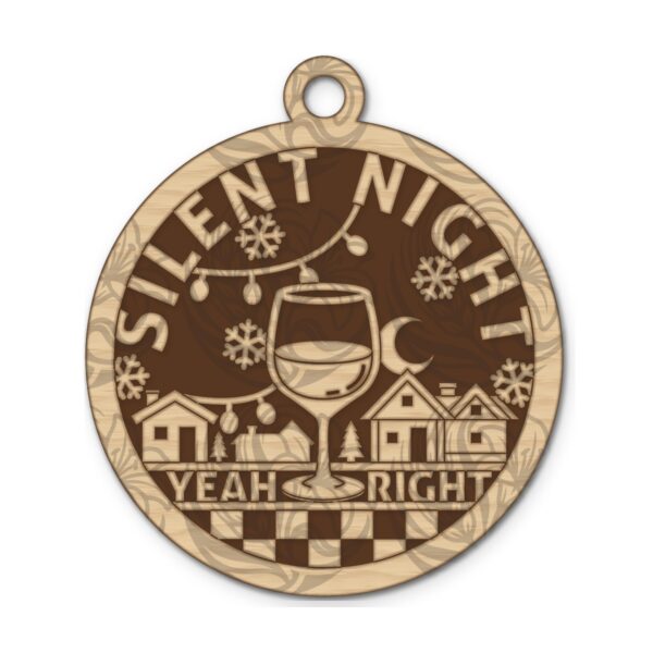 Naughty but Nice grown-up humour Christmas ornament: Silent Night