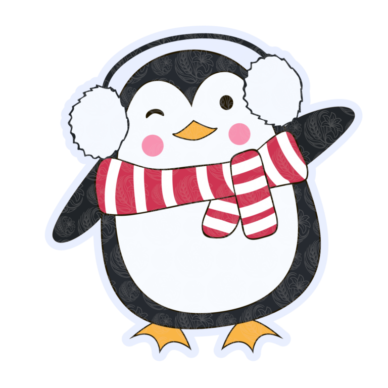 Cute Penguin with Scarf and Earmuggs – GBH22533