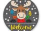 Laser Cut Reindeer Welcome Sign - GBH19926