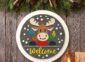 Laser Cut Reindeer Welcome Sign on the wall
