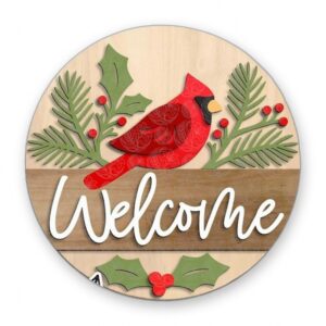 Laser Cut Cardinal Welcome Sign - GBH19955