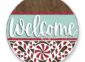 Laser Cut Welcome Sign with Candy Cane Pattern - GBH19956