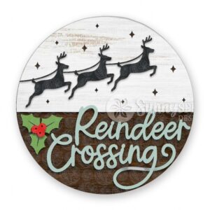 Reindeer Crossing Door Sign - GBH19992