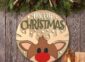 Laser Cut Reindeer Sign on the wall