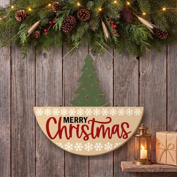 Merry Christmas Wood Sign with Tree on the wall Merry Christmas Wood Sign with Tree on the wall