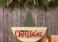 Merry Christmas Wood Sign with Tree on the wall