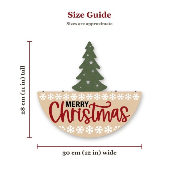 Merry Christmas Wood Sign with Tree Size Guide Merry Christmas Wood Sign with Tree Size Guide