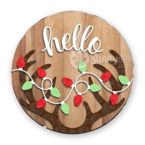 Reindeer Antler Hello Sign - GBH20058