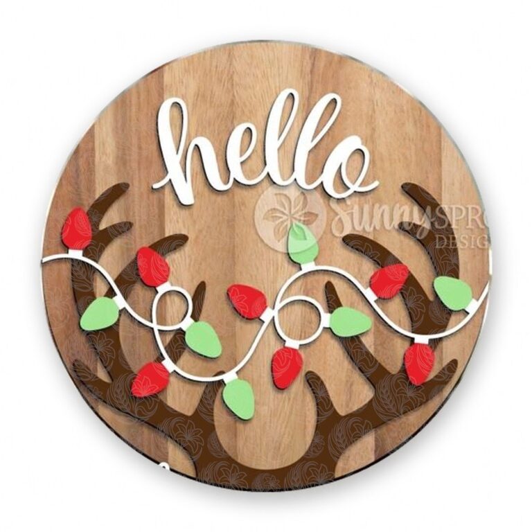 Reindeer Antler Hello Sign - GBH20058