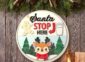Reindeer Santa Stop Here Sign on the wall