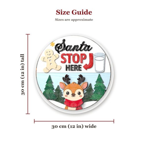Reindeer Santa Stop Here Sign Size Guide