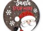 Peeking Santa Stop Here Sign