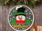 Snowman Welcome Sign on the wall