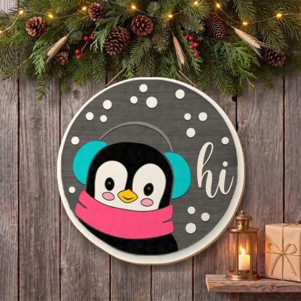 Hi Penguin Sign on the wall