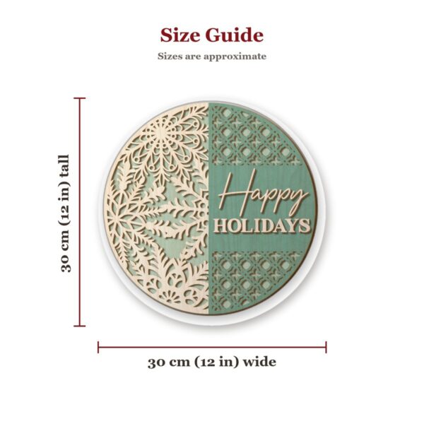Snowflake Happy Holidays Sign Size Guide