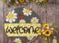 Daisy and Ladybug Welcome Sign on the wall