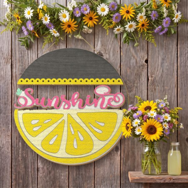 Hello Sunshine Lemon Door Sign on the wall Hello Sunshine Lemon Door Sign on the wall