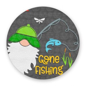 Gone Fishing Fishergnome Sign